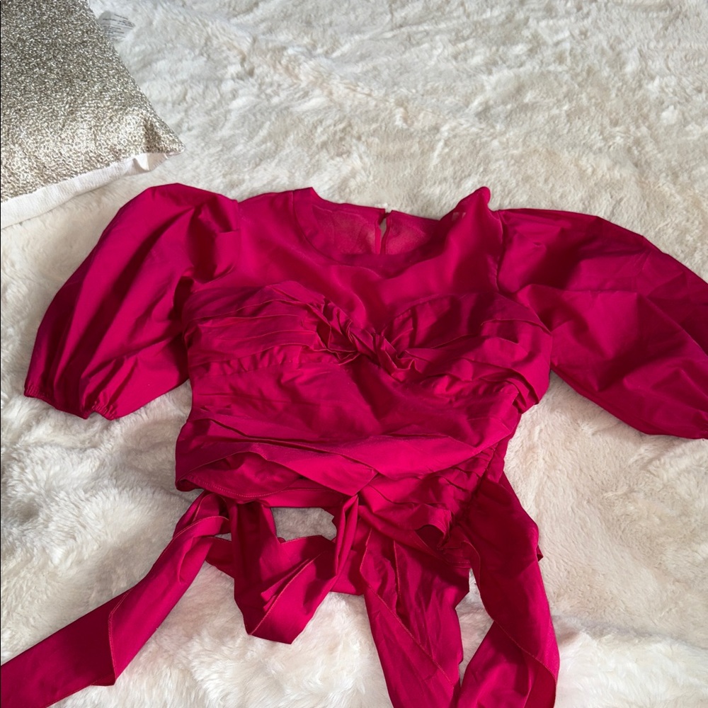 New York & Company Vibrant Fuchsia Blouse